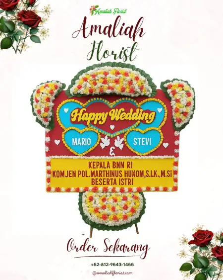 Papan Bunga Pernikahan Pengarom